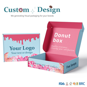 Wholesale High-End <strong>Custom</strong> <strong>Printed</strong> <strong>Donut</strong> <strong>Box</strong> Corrugated Board Food Doughnut Packaging With Embossing Matt Lamination Features - Product Image 2