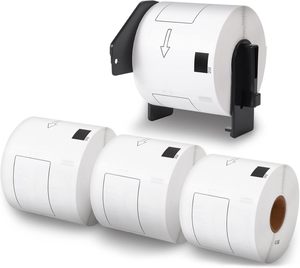 Étiquettes d'expédition compatibles avec le DK-1202 <span class=keywords><strong>Brother</strong></span> (2-3/7 "X 4") Papier blanc découpé à l'emporte-pièce pour l'imprimante QL-700 QL 820NWB <span class=keywords><strong>300</strong></span> étiquettes/rouleau - Product Image 1