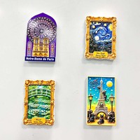 Collection de Aimants 3D pour Réfrigérateur sur le Thème des Monuments Français – Souvenirs de Voyage Colorés pour Boutiques de Cadeaux, Présentoirs de Détail et Décoration Intérieure (Vente en Gros)
