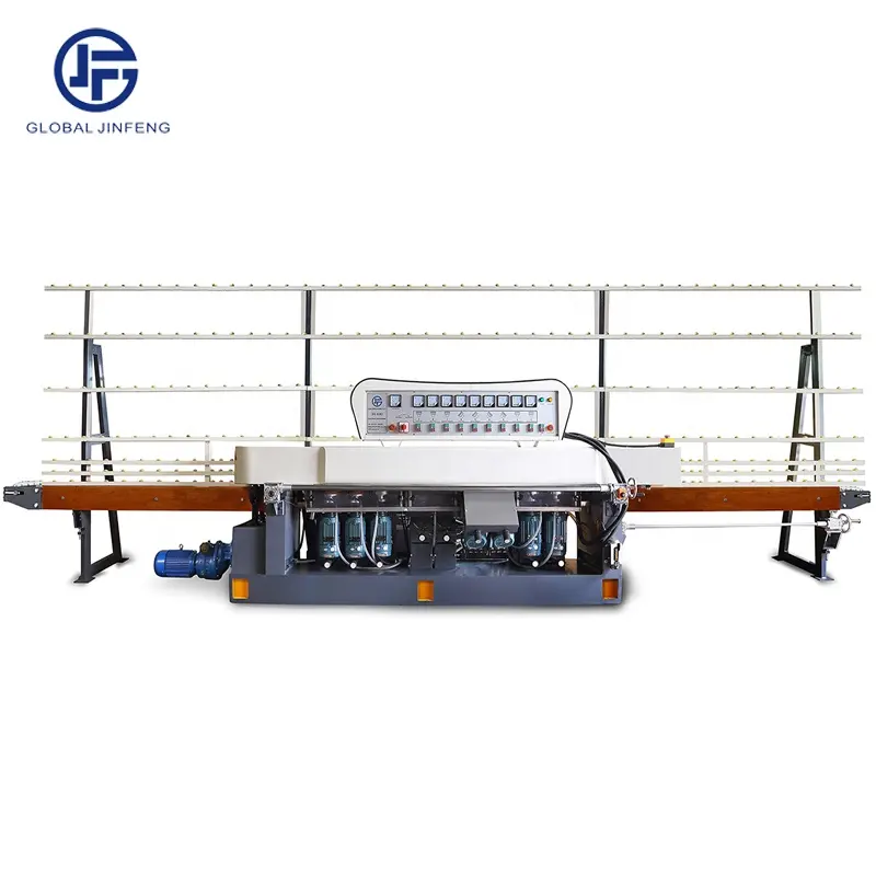 9 motors glass straight line edging machine glass production manufactures glass grinding and polishing machine