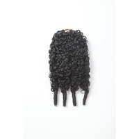 Extensions de cheveux bouclés birmanes en plumes, 100 % cheveux humains vierges brésiliens Remy, couleur naturelle, tresses au crochet, fil invisible, fournisseur
