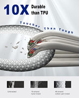Kabel Data Pengisian Cepat PD Tipe C ke Tipe C 60W Nylon Braided Grosir, 1m 2m untuk Perangkat Pintar Laptop Tablet Pro Max