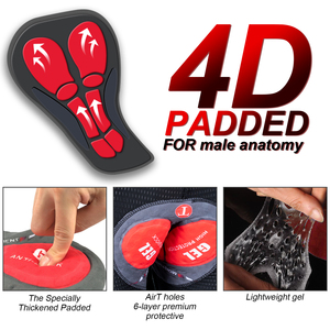 Intimo da Ciclismo Sportivo da Uomo Pantaloncini Imbottiti in Gel 5D Sottopantaloncini da Bici <span class=keywords><strong>MTB</strong></span> con Grip Antiscivolo per Gambe - Product Image 4