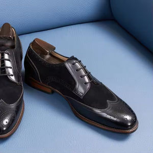 Outdoor <b>Height</b> <b>Increasing</b> Large Size Men's Breathable Lightweight Anti-Slip Slip-On Fashionable Leather Business Formal Wedding - Product Image 3