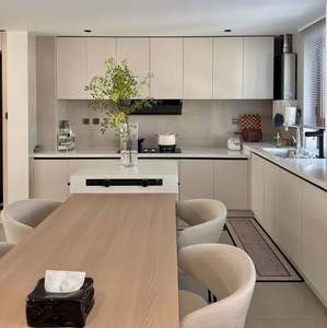 Light Color Glossy Kitchen Cupboard Kitchen Island Customized TV Stand Living Room <b>Storage</b> <b>Cabinets</b> Whole House Customization - Product Image 1