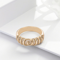 Anillo de Moda para Mujer, Diseño Religioso Grande, con Baño de Oro de 18K, Tecnología de Incrustación, Joyería de Primera Calidad, Gran Venta en Alibaba