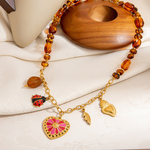 Collar de Acero Inoxidable con Colgante de Corazón, Estilo Otoño Invierno, Joyería para Mujer, Cadena de Moda INS - Product Image 4