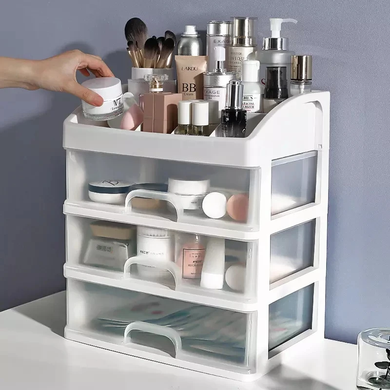 Großhandel Multifunktions transparente Kunststoff Desktop-Schubladen 4-lagige Make-up Organizer Kosmetik Schmuck Aufbewahrung sbox Container