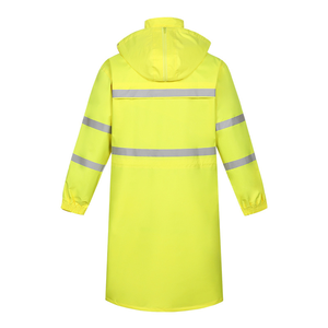 Imperméable léger de haute qualité avec rayures réfléchissantes Imperméable de police Vêtements de pluie de travail avec veste de pluie longue réfléchissante - Product Image 3