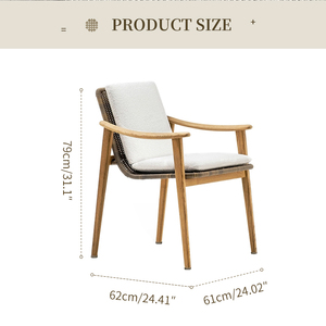 Ensemble de chaises de salle à manger d'extérieur en teck massif de qualité supérieure, <span class=keywords><strong>fauteuil</strong></span> d'appoint tissé à la main, résistant à l'eau et aux UV pour le mobilier de <span class=keywords><strong>jardin</strong></span> et de patio - Product Image 6