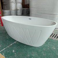 Haute qualité 1800mm 71 pouces baignoire acrylique blanche autoportante trempage bain à remous pour la maison hôtel ou appartement