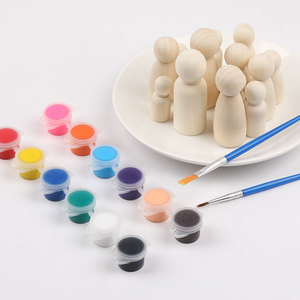 Wooden Doll Painting Set 18 Cm Diy Toy <b>For</b> Children Home Decoration Ornaments - Product Image 1