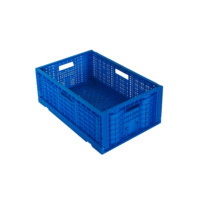 Caisse en plastique pliable robuste pour fruits et légumes de supermarché, empilable, pour le stockage alimentaire