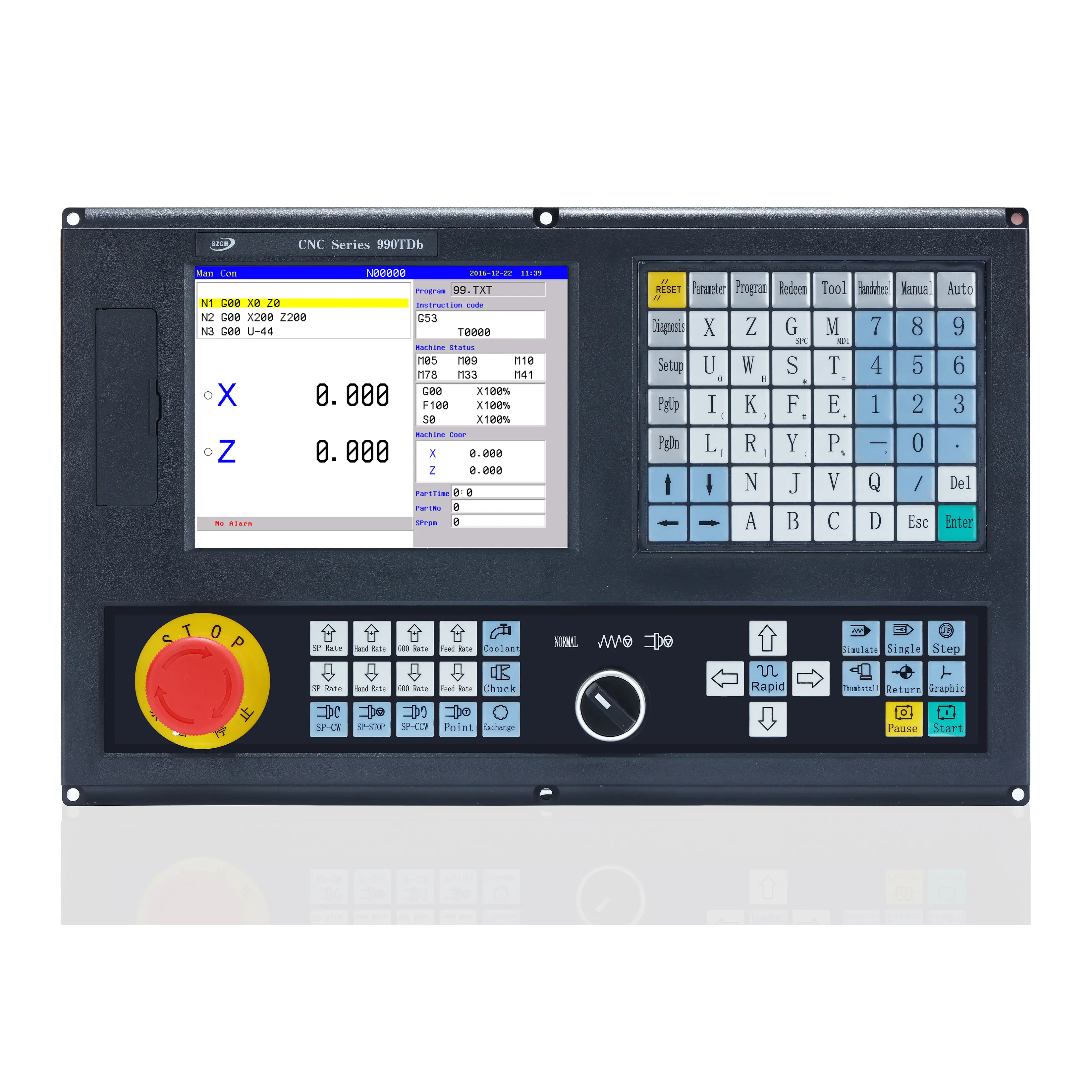 Szgh-cnc990tdb-2 Tornio 2-axis Controller Tornio Sistema di CNC di Controllo A Basso Costo 2-axis Fornito 400*245*255mm Atc + plc + macro