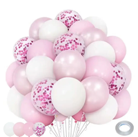Kit de ballons rose et blanc 624240, rose gold métallisé, ballons transparents pour décorations d'anniversaire, de mariage et de baby shower