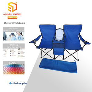 Chaise de pique-nique pliante portable double inclinable avec table parapluie et glacière, idéale pour la <span class=keywords><strong>plage</strong></span>, le camping et les stades - Product Image 1