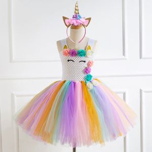 Costume da Unicorno per Bambine, Vestito Arcobaleno con Tutu e Fascia per Capelli, Regalo di Compleanno - Product Image 3