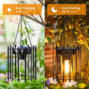<span class=keywords><strong>KOOPER</strong></span> Lanternes solaires LED d'extérieur, étanches, marche/arrêt automatique, suspendues, décoratives, en métal, pour allée de jardin, lot de 2 - Product Image 3