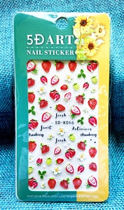 Qianya - Nuevas Pegatinas de <span class=keywords><strong>Uñas</strong></span> con Diseño de Frutas de Verano, Fresas y Cerezas, Bonitas Pegatinas 3D en Relieve para Decoración de <span class=keywords><strong>Uñas</strong></span>, Pegatinas para el Día de San Valentín - Product Image 2