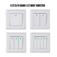 Interruptor de pared eléctrico de doble polo y 2 módulos, estándar británico SASO Arabia Saudita, suministro de fábrica, 220V 16A