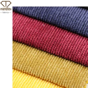 Mand Textile wholesale high quality 100% micro polyester plain woven technics 21w home textile corduroy fabric for sofa couch