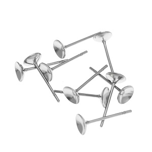 Stainless Steel Earring <b>Posts</b> <b>Round</b> Bowl Pin 316 For DIY Jewelry Making Accessories Gold And Silver Tone - Product Image 3