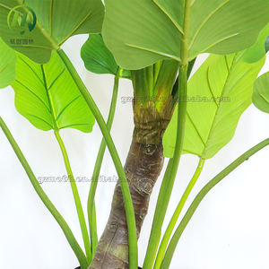 Real Touch pequeño bonsái artificial árbol verde interior decorativo falso plástico primavera Taro individualmente hecho a mano para óptimo - Product Image 4