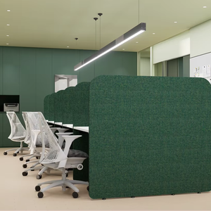 Pantalla de tela de vaina de trabajo Modular de superficie de melamina moderna E0, oficina abierta, escritorio enfocado semiprivado, función plegable - Product Image 1