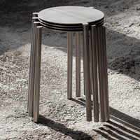Ensemble de table et tabourets d'extérieur en acier inoxydable, tables rondes pour cour, terrasse, balcon, restaurant, café, maison d'hôtes et bar