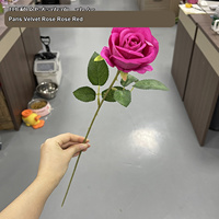Rose artificielle en velours toucher réel, tige longue, 6 couleurs, pour la décoration de la maison, des vases, des hôtels et des fêtes (vente en gros)