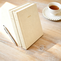 Carnet à couverture rigide en tissu de lin de qualité A4/A5 imprimé sur mesure avec gaufrage et estampage à chaud
