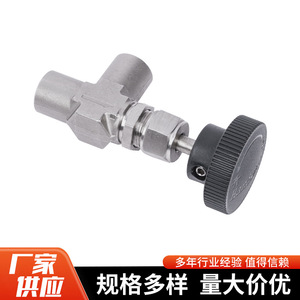Vanne à aiguille à angle droit en acier inoxydable Yuzhou Machinery, filetage interne, haute pression, type coupant pour instruments - Product Image 4