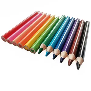 Wholesale hot selling 120 mm jumbo triangular lapices de colores with 5.0 mm soft lead colour pencils set