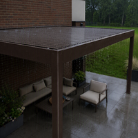 Pergola en aluminium durable avec revêtement en poudre, motorisée, à lames orientables, bioclimatique, imperméable, pour balcon extérieur, jardin, bord de piscine