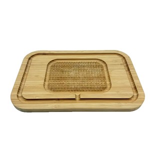 Planche à découper en bambou 35x23x1.5cm rectangulaire pour la cuisine, les légumes, les fruits, les steaks, usage domestique et en restaurant - Product Image 2