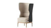 Fauteuil lounge moderne rembourré ATWOKA, fauteuil individuel pour salle d'attente de bureau