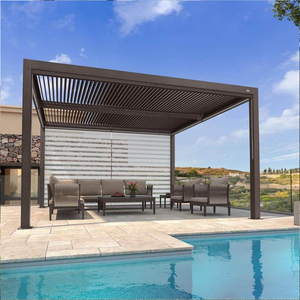 Pérgola con persianas resistentes al viento, con tres modos de control, protección ajustable contra el sol y la lluvia, diseñada para brindar comodidad al aire libre durante todo el año. - Product Image 2