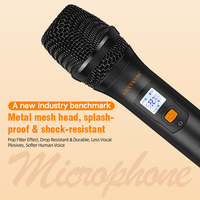Système de microphone sans fil UHF à 4 canaux CHXYKOM IU-4019 True-Diversity avec 4 micros portatifs en métal et plastique