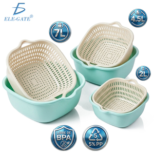 Juego de Escurridores de 3 Piezas Color Menta Ele-Gate, 7L, 4.5L, 2L, Libres de BPA, para Almacenamiento de Alimentos - Product Image 4