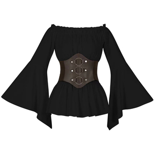 <span class=keywords><strong>Camisa</strong></span> Renacentista para <span class=keywords><strong>Mujer</strong></span>, Vestido para Espectáculo, <span class=keywords><strong>Camisa</strong></span> <span class=keywords><strong>Pirata</strong></span> Bohemia <span class=keywords><strong>de</strong></span> Manga Larga con Cintura Plisada y Cinturón - Product Image 1