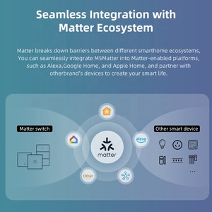 Interruptor inteligente con WiFi Matter, interruptor <span class=keywords><strong>de</strong></span> luz estándar <span class=keywords><strong>de</strong></span> la UE, funciona con <span class=keywords><strong>Apple</strong></span> Home, Google <span class=keywords><strong>Alexa</strong></span>, 3 bandas, 10A, máx., 240V, cristal, 86 Uds. - Product Image 5