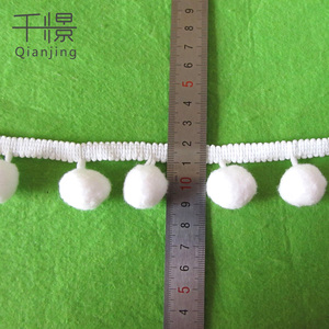 Vendita calda soffice rifiniture in pizzo Pom Pom pizzo bianco 1cm 1.5cm diametro 2cm-prodotto in pizzo ad alta richiesta - Product Image 4