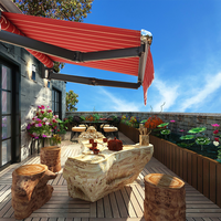 Auvent articulé électrique rétractable avec télécommande, structure métallique pour patio, fenêtre, porte