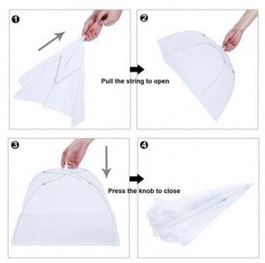 Online Best Selling Eco-Friendly Plastic 43x43cm Folding Insect-proof Square White Food Cover Lightweight 50g Hand Wash Only - Product Image 4