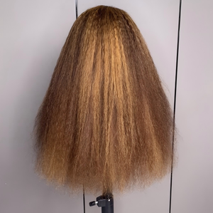 Parrucca in Capelli Umani 100% con Frontale in Pizzo <span class=keywords><strong>13</strong></span>*4 Annodato a Mano, Liscio Crespo, Ottimo Regalo per Donne, Colore Pizzo Trasparente - Product Image 3