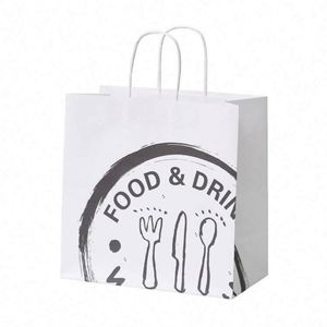Wholesale Paper <b>Bags</b> with Your Own logo Food Take Away Brown Kraft Paper <b>Bag</b> With Handle - Product Image 4