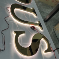 Enseigne commerciale rétroéclairée à LED, surface en acier inoxydable, rainure de guidage lumineux en acrylique, étanche IP65, pour maison, bureau, hôtel, magasin, devanture de commerce