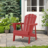 Chaises Adirondack tout temps en HDPE rouge classique Mobilier d'extérieur polyvalent pour l'utilisation du foyer de jardin patio