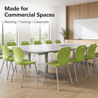 Chaise d'appoint empilable en PP et fibre de verre, dossier ergonomique profilé, 6 couleurs, structure en acier, pour salle de conférence et de formation, OEM en gros