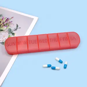 Nuovo organizzatore settimanale per pillole 7 scomparti scatola portaoggetti in plastica PP Logo personalizzato colore portapillole portapillole 7 giorni
